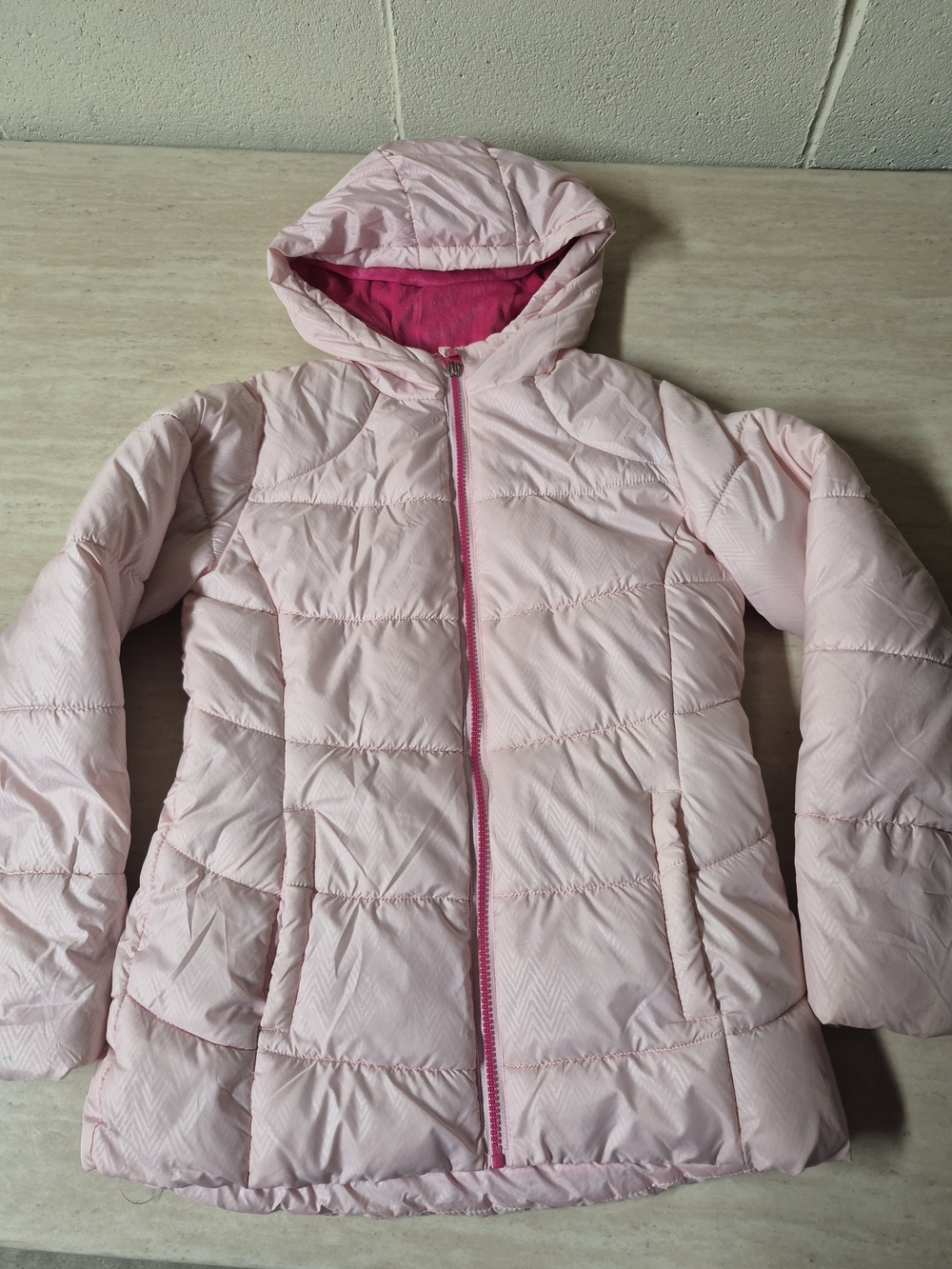 Girls' Hooded Puffer Jacket - Light Pink
